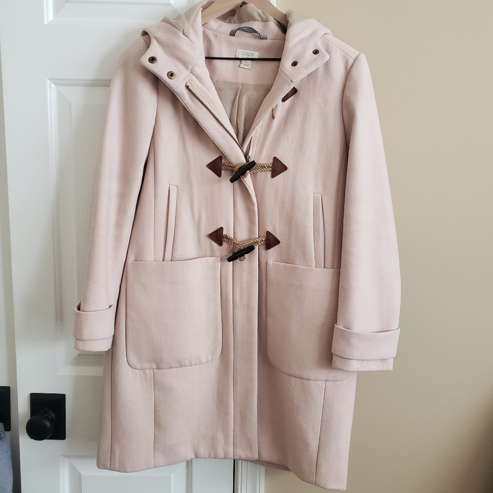 J Crew Pea Coat, pink size 6, toggle and zip